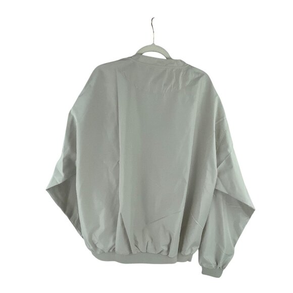 Turfer Sport Mens XL V-Neck Windbreaker Pullover Jacket Light Gray Sporty Casual - Picture 3 of 9